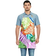 Zebra Colorful Abstract Collage Kitchen Apron by Amaryn4rt