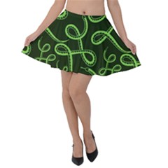 Snakes Seamless Pattern Velvet Skater Skirt by Bedest