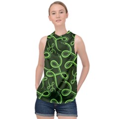 Snakes Seamless Pattern High Neck Satin Top by Bedest