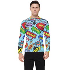 Comic Bubbles Seamless Pattern Men s Long Sleeve Rash Guard by Bedest