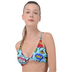 Comic Bubbles Seamless Pattern Knot Up Bikini Top by Bedest