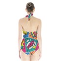 Comic Colorful Seamless Pattern Halter Swimsuit View2