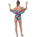 Comic Colorful Seamless Pattern Drape Piece Swimsuit View2