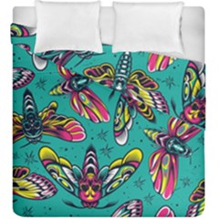 Vintage Colorful Insects Seamless Pattern Duvet Cover Double Side (king Size) by Bedest