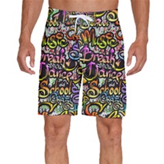 Graffiti Word Seamless Pattern Men s Beach Shorts by Bedest