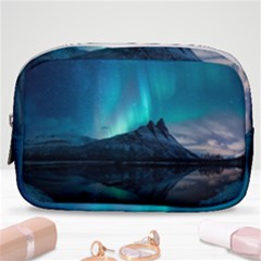 Aurora Borealis Mountain Reflection Make Up Pouch (small) by Pakjumat