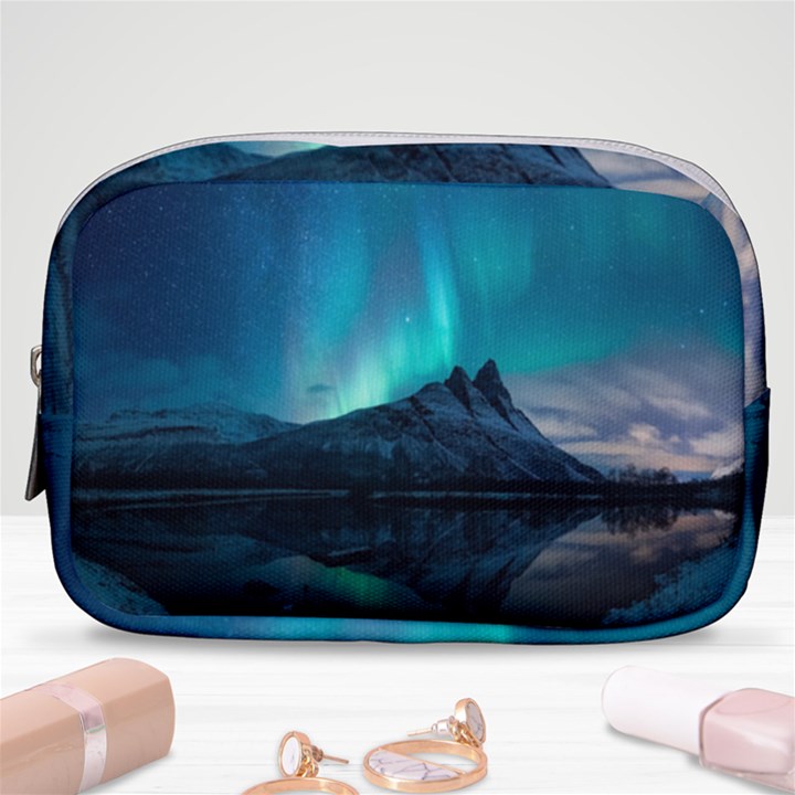 Aurora Borealis Mountain Reflection Make Up Pouch (Small)