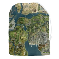 Map Illustration Gta Drawstring Pouch (3xl) by Pakjumat