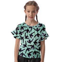 Orca Killer Whale Fish Kids  Cut Out Flutter Sleeves by Pakjumat