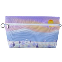 Vector Winter Landscape Sunset Evening Snow Handbag Organizer by Pakjumat