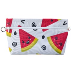 Cute Smiling Watermelon Seamless Pattern White Background Handbag Organizer by Pakjumat