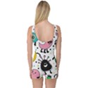 Funny Monster Pattern One Piece Boyleg Swimsuit View2