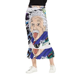 Albert Einstein Physicist Maxi Fishtail Chiffon Skirt by Maspions