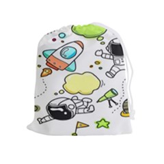 Sketch Cartoon Space Set Drawstring Pouch (xl) by Hannah976