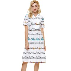 Decoration Element Style Pattern Button Top Knee Length Dress by Hannah976