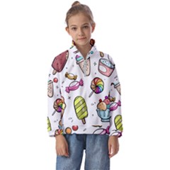 Doodle Cartoon Drawn Cone Food Kids  Half Zip Hoodie by Hannah976