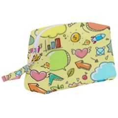 Cute Sketch Child Graphic Funny Wristlet Pouch Bag (large) by Hannah976