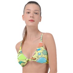 Cute Sketch Child Graphic Funny Knot Up Bikini Top by Hannah976