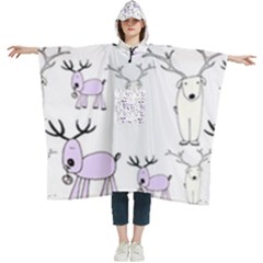 Cute Deers  Women s Hooded Rain Ponchos by ConteMonfrey