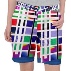 Color Graffiti Pattern Geometric Women s Pocket Shorts by Hannah976