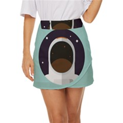 Astronaut Space Astronomy Universe Mini Front Wrap Skirt by Sarkoni