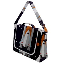 Rocket Space Universe Spaceship Box Up Messenger Bag by Sarkoni