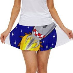 Rocket Ship Launch Vehicle Moon Women s Skort by Sarkoni