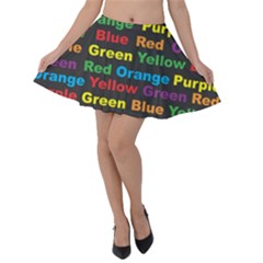 Red Yellow Blue Green Purple Velvet Skater Skirt by Sarkoni