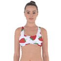 Seamless Pattern Fresh Strawberry Got No Strings Sports Bra View1