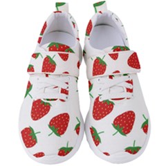 Seamless Pattern Fresh Strawberry Women s Velcro Strap Shoes by Sarkoni