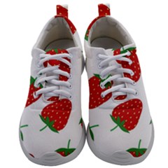 Seamless Pattern Fresh Strawberry Mens Athletic Shoes by Sarkoni