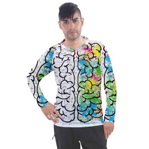 Brain Mind Psychology Idea Drawing Men s Pique Long Sleeve T-shirt by Grandong