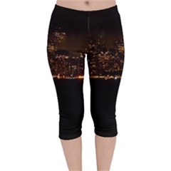 San Fransisco Usa California Water Velvet Capri Leggings  by Grandong