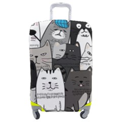 Cute Cat Hand Drawn Cartoon Style Luggage Cover (medium) by Grandong