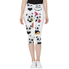 Playing Pandas Cartoons Inside Out Lightweight Velour Capri Leggings  by Apen