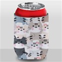 Cute Cat Couple Seamless Pattern Cartoon Can Holder View2