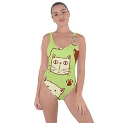 Cute Hand Drawn Cat Seamless Pattern Bring Sexy Back Swimsuit by Bedest