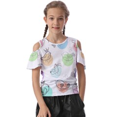 Cartoon Bird Cute Doodle Bird Kids  Butterfly Cutout T-shirt by Bedest