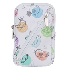 Cartoon Bird Cute Doodle Bird Belt Pouch Bag (large) by Bedest