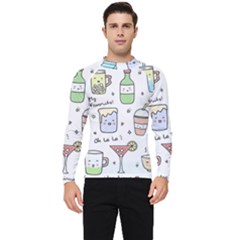 Drinks Cocktails Doodles Coffee Men s Long Sleeve Rash Guard by Apen