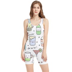 Drinks Cocktails Doodles Coffee Women s Wrestling Singlet by Apen