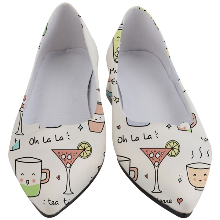 Drinks Cocktails Doodles Coffee Women s Block Heels 