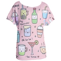 Drink Cocktail Doodle Coffee Women s Oversized T-shirt by Apen