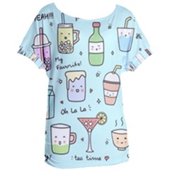 Drinks Cocktails Doodle Coffee Women s Oversized T-shirt by Apen