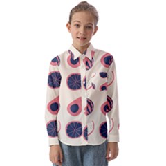 Fruits Halves Pattern Design Kids  Long Sleeve Shirt by Apen