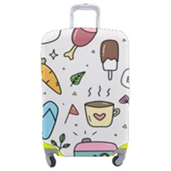 Doodle Fun Food Drawing Cute Luggage Cover (medium) by Apen