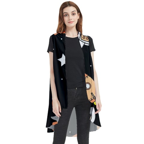 Astronaut Space Rockets Spaceman Sleeveless Chiffon Waistcoat Shirt by Ravend