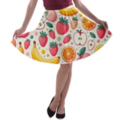 Fruit Sweet Pattern A-line Skater Skirt by Ravend