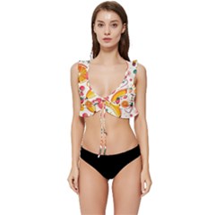 Fruit Sweet Pattern Low Cut Ruffle Edge Bikini Top by Ravend