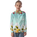 Fruits Sweet Papaya Orange Pattern Kids  Long Sleeve Shirt View1